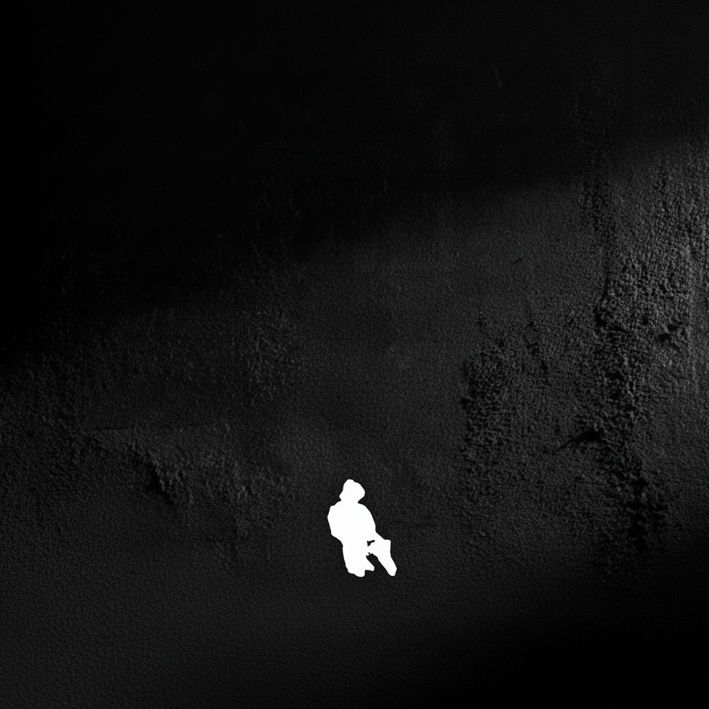 make the white silloueete 3 times smaller and place it in the bottom
